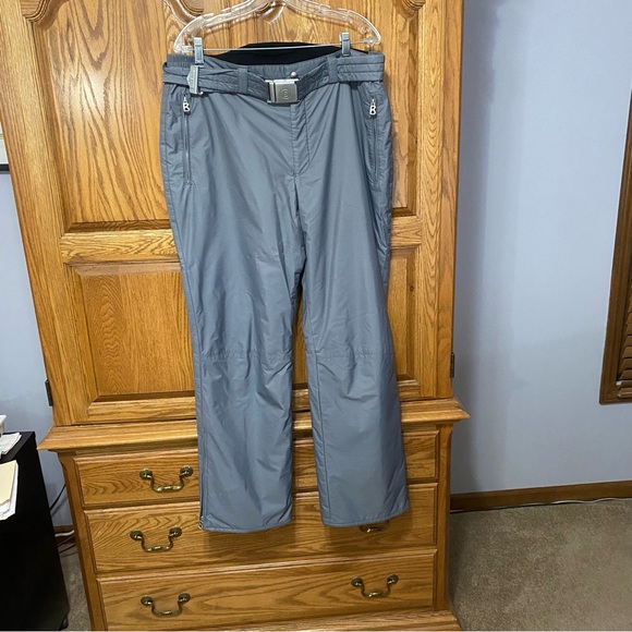 Bogner Ski Snow Pants Womens XL Grey Snowboard Insulated Blingy Buckled Warm - Picture 1 of 16